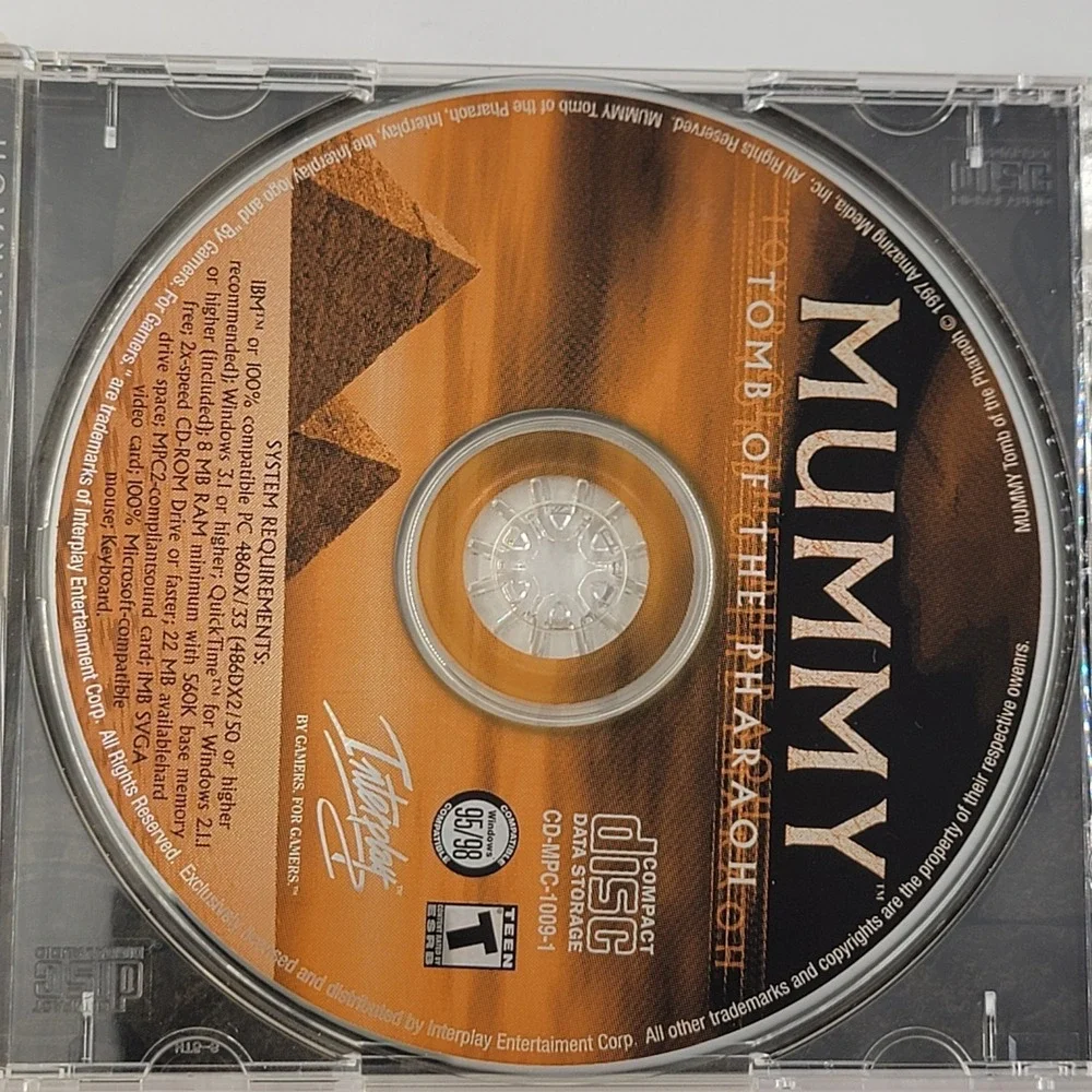 Mummy: Tomb of the Pharaoh PC CD Rom 1996 Interplay Computer Video Game‎